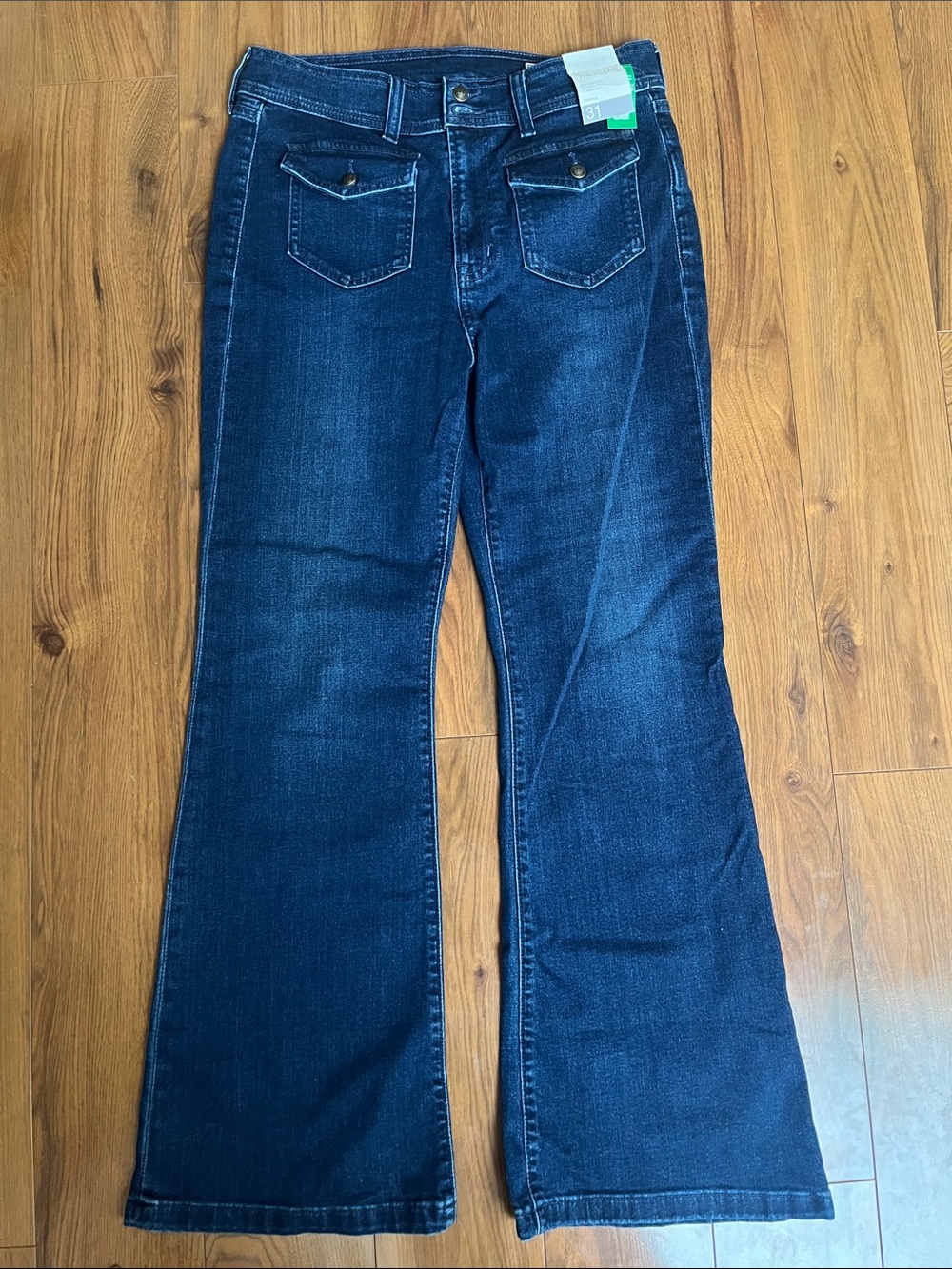 GAP Women's Dark Indigo High Rise 70s Flare Jeans